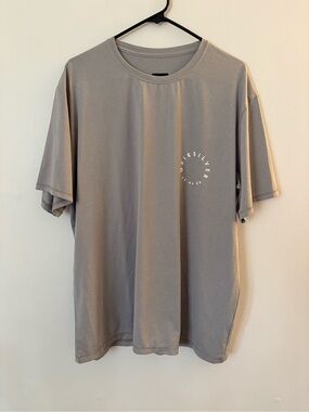 Quiksilver Men's Light Gray Circular Logo Short Sleeve Tee